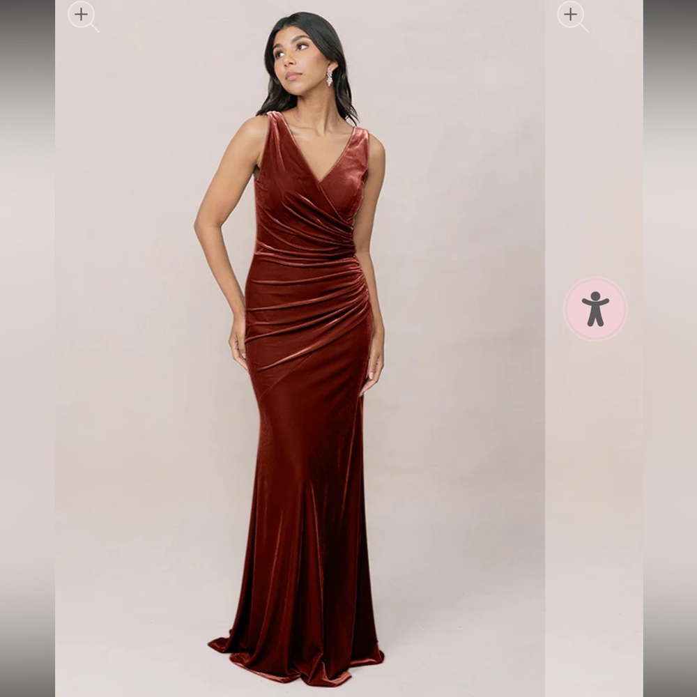 Revelry Dawson Velvet Dress in Terracotta Size 4 Bridesmaid Dress